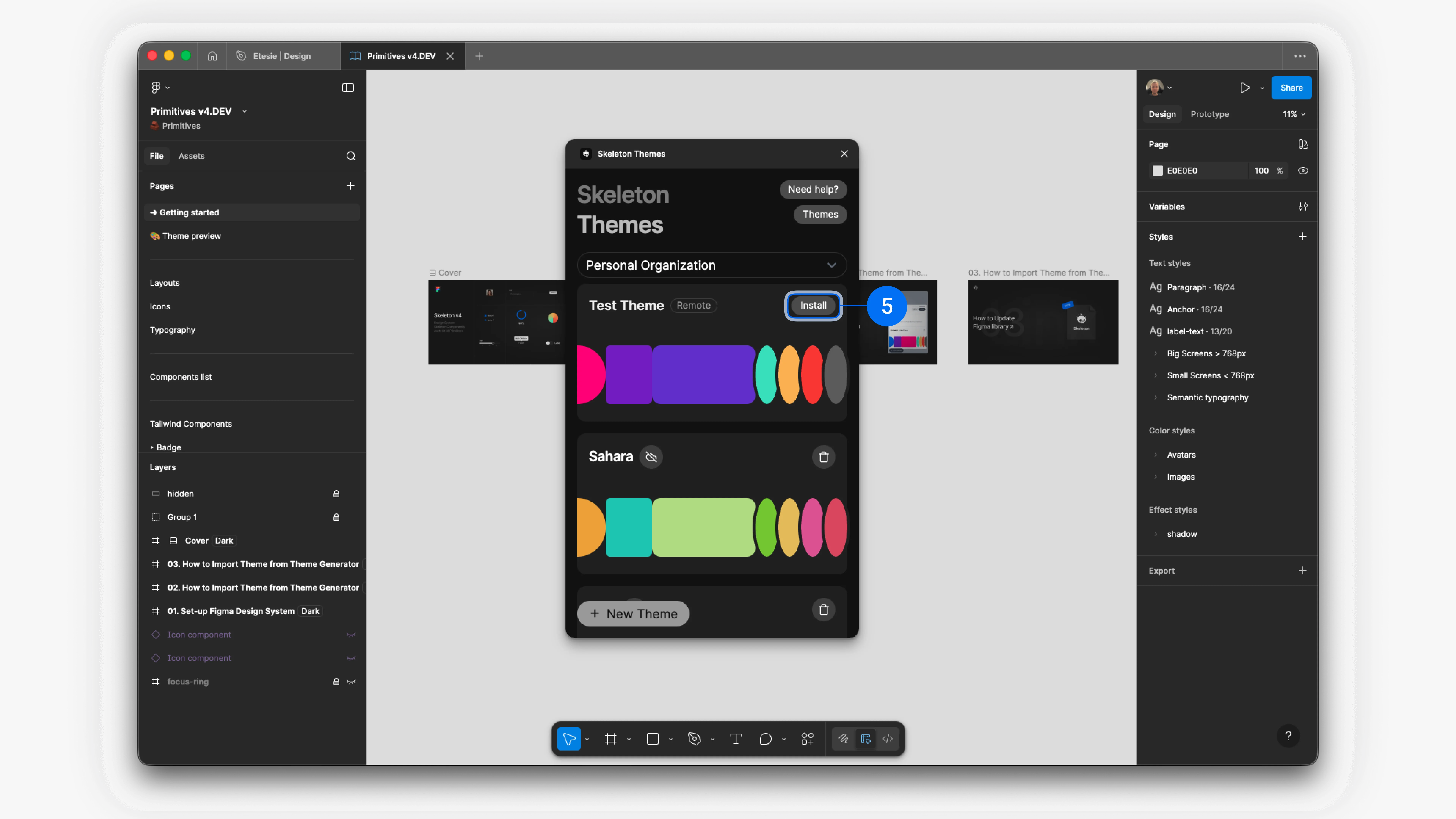 Install or update theme