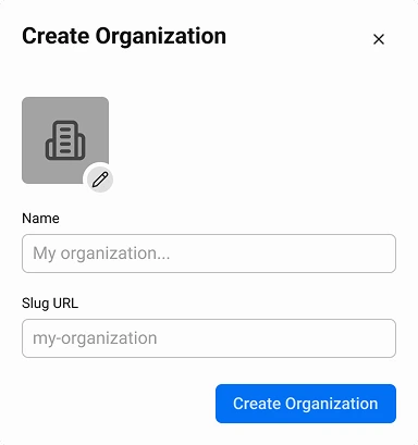 Create organization form