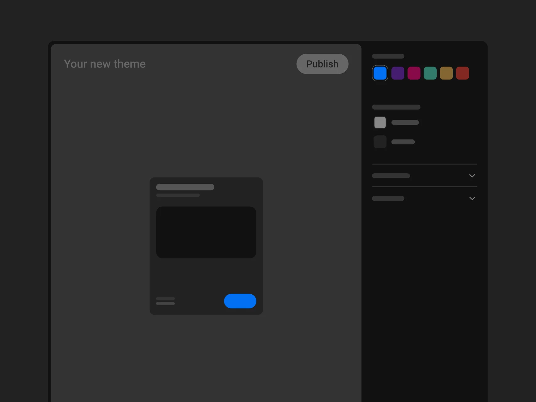 Theme editor preview in dark mode